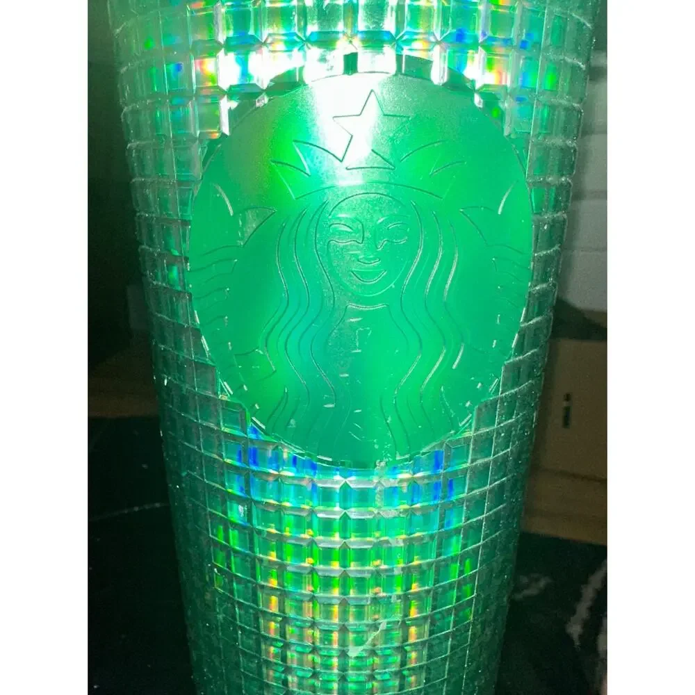Starbucks Spring 2023 Watermelon Grid Green Pink Lid 24oz Cold Cup Tumbler